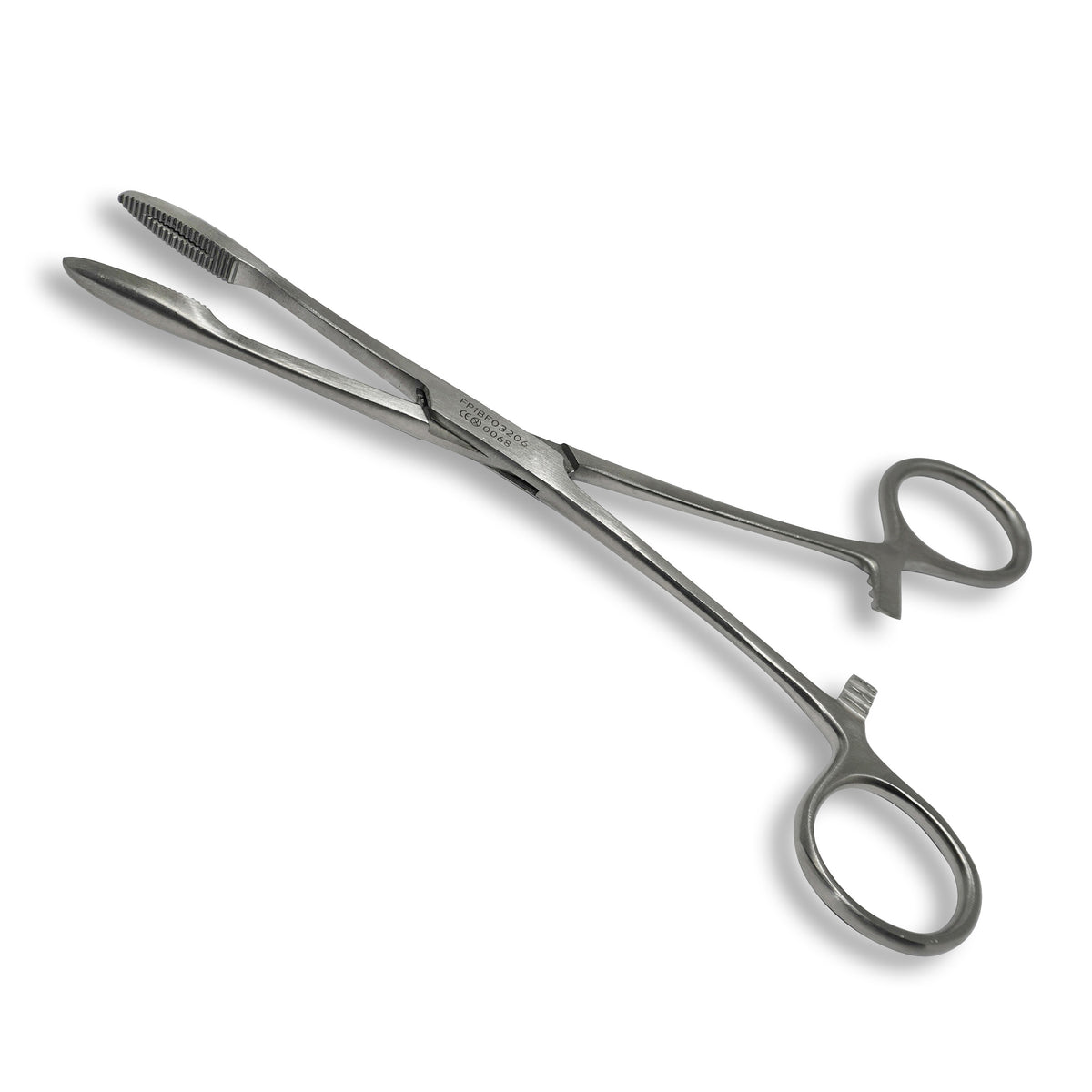 Sponge forceps, single use, 180 mm, straight, with ratchet, 30 pieces